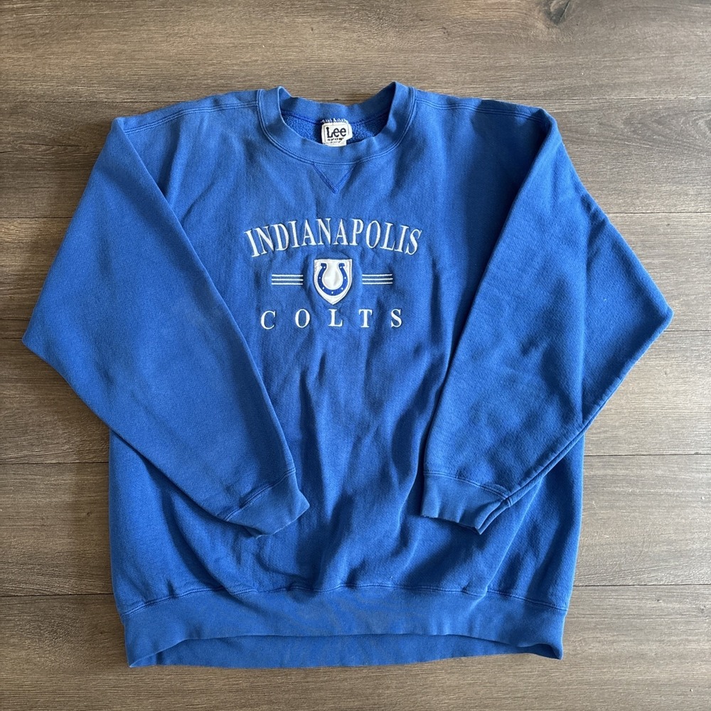Vintage Indianapolis Colts Sweatshirt Mens XL Blue NFL Lee Sport Pullover Crew